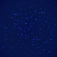 Naklejka na ściany i meble Shining stars in night blue background. Stars on dark blue sky. Vector illustration