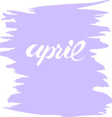  lettering vector hand lettering april on purple background