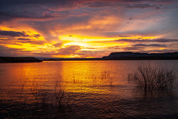 sunset over lake Powell