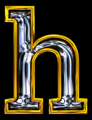 3D rendering. Lowercase Letter h.