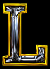 3D rendering. Uppercase Letter L.