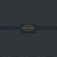 Luxury golden geometric pattern. Abstract line background, fashion style vector illustration for wallpaper, flyer, cover, design template. Realistic premium minimalistic ornament, backdrop.
