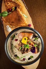 pancakes with sausage and pork ribs