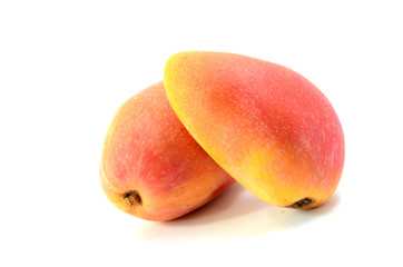 Red mango on white background
