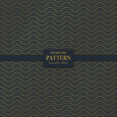 Luxury golden geometric pattern. Abstract line background, fashion style vector illustration for wallpaper, flyer, cover, design template. Realistic premium minimalistic ornament, backdrop.