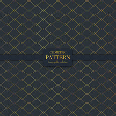 Luxury golden geometric pattern. Abstract line background, fashion style vector illustration for wallpaper, flyer, cover, design template. Realistic premium minimalistic ornament, backdrop.