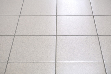 Perspective View of Gray tiled floor background, Gray tiled floor background