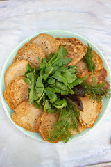 vegetarian fish cakes with green salad