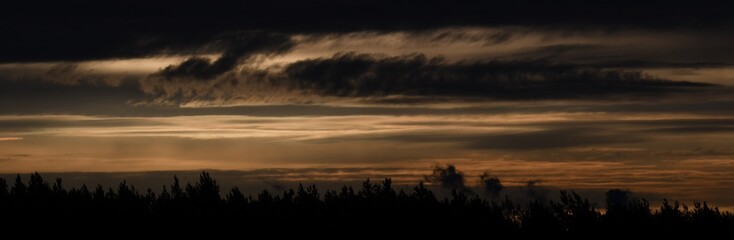 Dawn panoramic impressions in Falkensee near Berlin Spandau on March 10, 2020, Germany