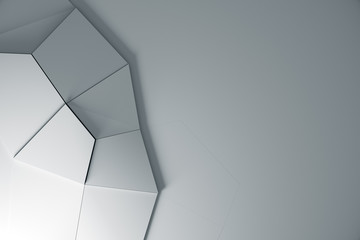 Abstract White Geometric Surface quad Loop clean minimal pattern, 3d background for business presentation. Soft shadows and reflection. Paper.