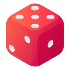 Lose dice icon. Isometric of lose dice vector icon for web design isolated on white background