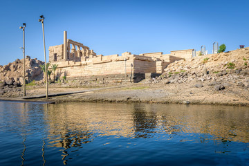 Old Egyptian temple on an island behind the High Dam, Philae, Aswan, Egypt