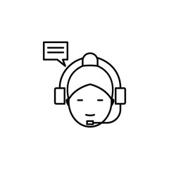 customer service line illustration icon on white background