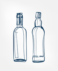 beer bottle vector one line art drink isolated sketch