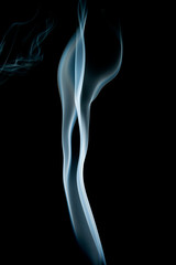 White smoke on black background