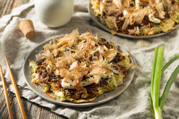 Homemade Japaense Okonomiyaki Cabbage Pancake