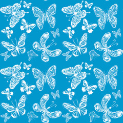 Fototapeta na wymiar Abstract butterfly seamless pattern