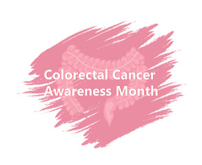 Fototapeta na wymiar Colorectal cancer awareness month in March. Colon oncology concept vector