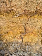 Detail of a rock with drawings of the cracks