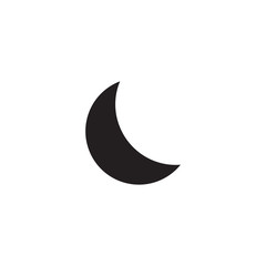 Obraz na płótnie Canvas Crescent moon, evening or nighttime line art for apps and websites. Night Mode. Stock Vector illustration isolated on white background.