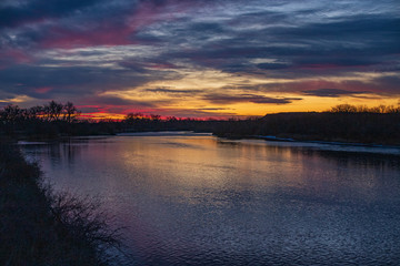 sunset over the lake