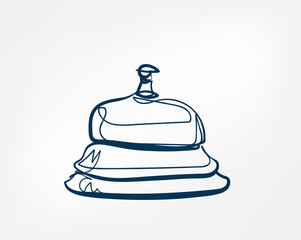 bell one line vector isolated design element