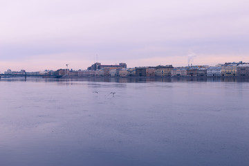 Fototapeta premium Streets of St. Petersburg the Neva River and canals