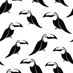 Toucan, birds, fashion vector seamless pattern. Concept for wallpaper, wrapping paper, cards 