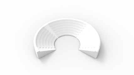 3D rendering of an amphitheater stairs public crowd structure isolated
