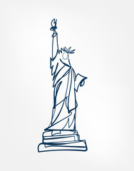 The Statue of Liberty Sight vector art line isolated doodle illustration
