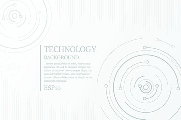 Grey and white abstract technology background with various technology elements. - communication concept innovation with empty space for your text.