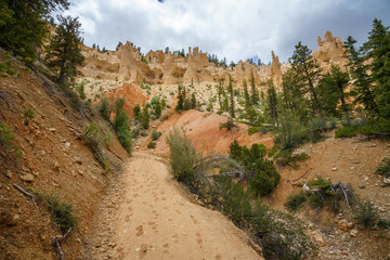 hiking the peek-a-boo loop in bryce canyon in utah in the usa