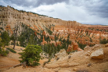hiking the peek-a-boo loop in bryce canyon in utah in the usa