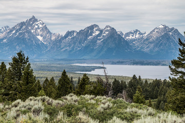 grand tetons and lake