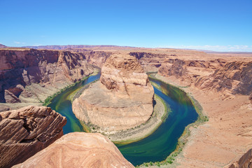 looking at colorado river from horseshoe bend in arizona, usa