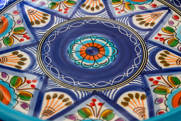 Decoration of typical dishes of Toledo ceramics. Spain