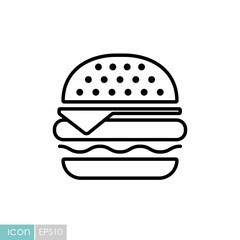 Burger vector icon. Fast food sign