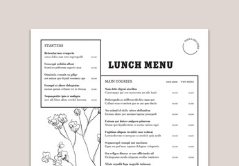 Menu Layout with Hand-Drawn Elements