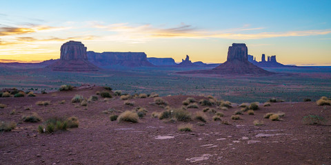 sunset at artists point in monument valley, usa