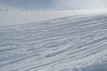 abandoned ski slope ski piste because of coronavirus danger closing of all ski resorts in Switzerland