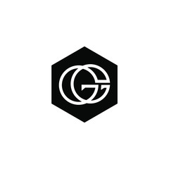 G, GG letter logo icon template