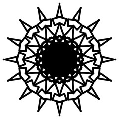 Fototapeta premium Abstract mandala on white background. Greeting Card, Invitation, Tattoo. Anti-Stress Therapy Pattern.