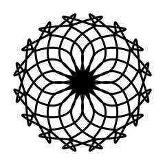 Obraz premium Abstract mandala on white background. Greeting Card, Invitation, Tattoo. Anti-Stress Therapy Pattern.