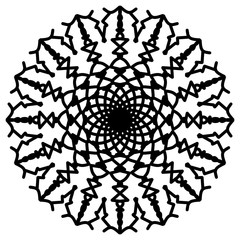 Fototapeta premium Abstract mandala on white background. Greeting Card, Invitation, Tattoo. Anti-Stress Therapy Pattern.