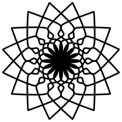 Naklejka premium Abstract mandala on white background. Greeting Card, Invitation, Tattoo. Anti-Stress Therapy Pattern.