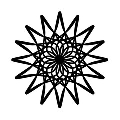 Abstract mandala on white background. Greeting Card, Invitation, Tattoo. Anti-Stress Therapy Pattern.