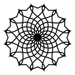 Obraz premium Abstract mandala on white background. Greeting Card, Invitation, Tattoo. Anti-Stress Therapy Pattern.