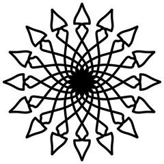 Abstract mandala on white background. Greeting Card, Invitation, Tattoo. Anti-Stress Therapy Pattern.