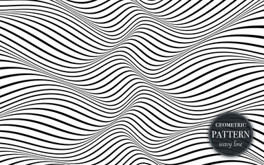 Abstract waving line geometric pattern background for cover, greeting card, flyer. fabric ornament for print. textured minimalism style design wallpaper. Creative vector illustration template