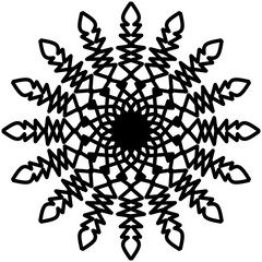 Abstract mandala on white background. Greeting Card, Invitation, Tattoo. Anti-Stress Therapy Pattern.